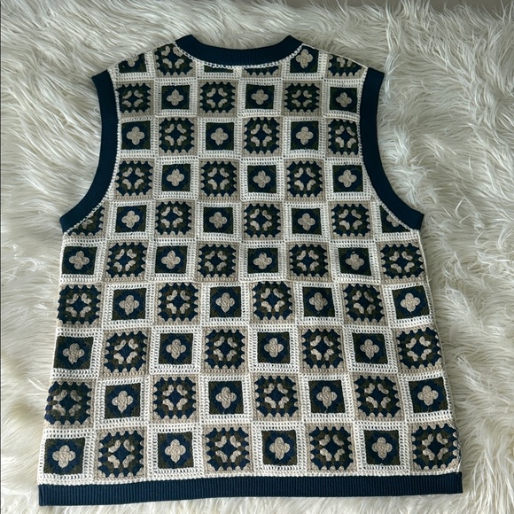 WeSC Granny Crochet Sweater Vest UNISEX Men's Size M - Womens Size L - Picture 5 of 9